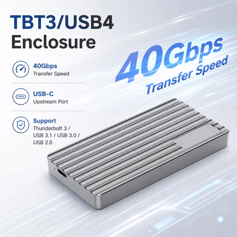 Usb4 40Gbps External Ssd 8Tb - Aluminium M.2 NVMe SSD behuizing USB-C
