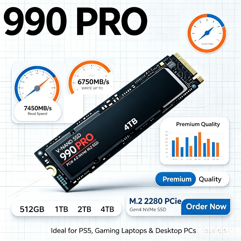 Pcie 4.0 4Tb 2280 Ssd 7450Mbps - 990 PRO Echte SSD – 512GB/1TB/2TB/4TB,