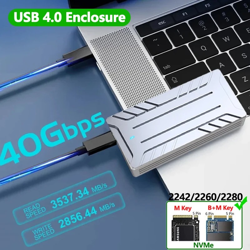 USB4 40 Gbps M.2 NVMe SSD-behu - Thunderbolt 4 External Ssd 4Tb recensie en prijs